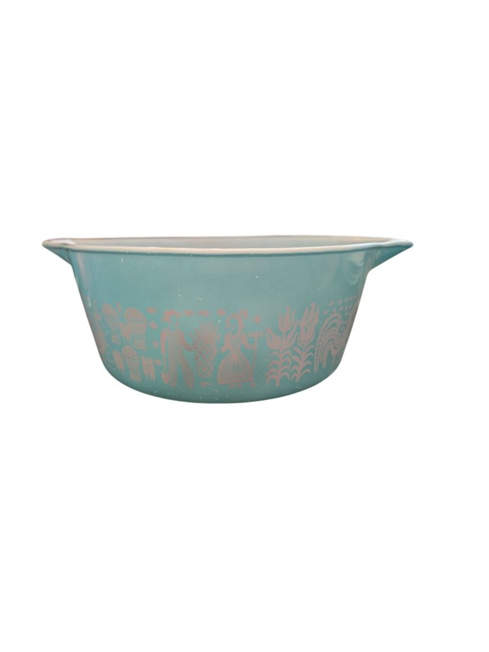 Pyrex Turquoise Amish Butterprint Mixing Bowl 1.5 Quart Vintage 1950s Farmhouse